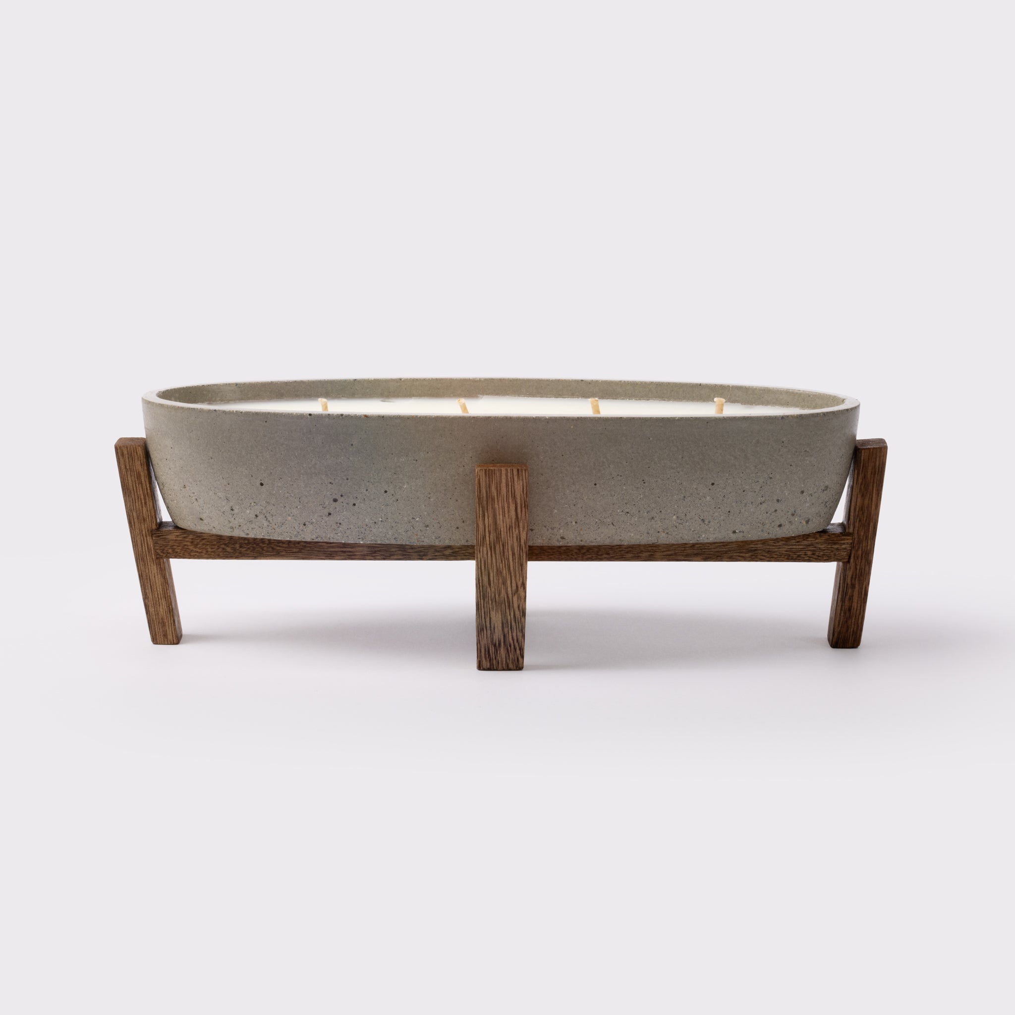 Dimondi Aruba Concrete Candle with Oak Stand