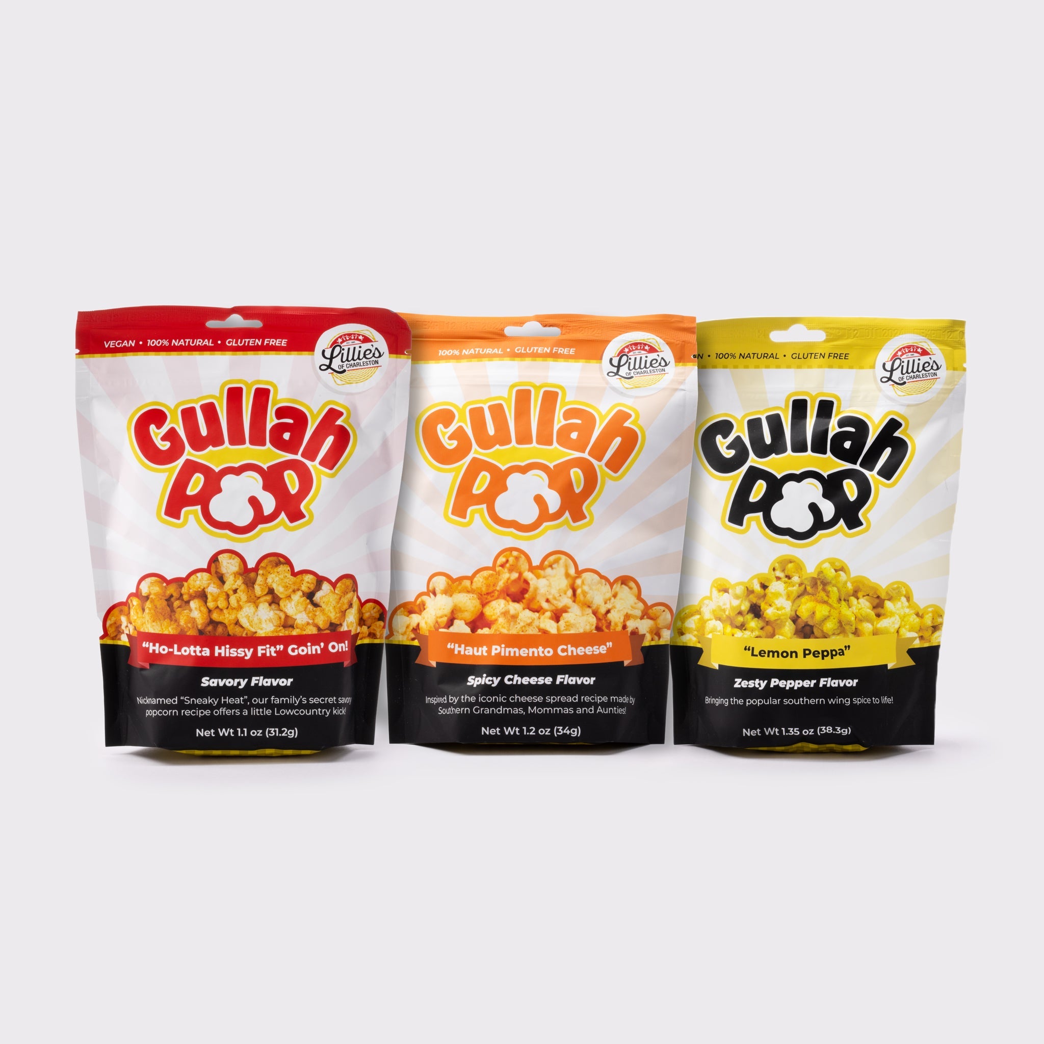 Lillie's of Charleston Gullah Pop Gourmet Seasoned Popcorn (Set of 3)