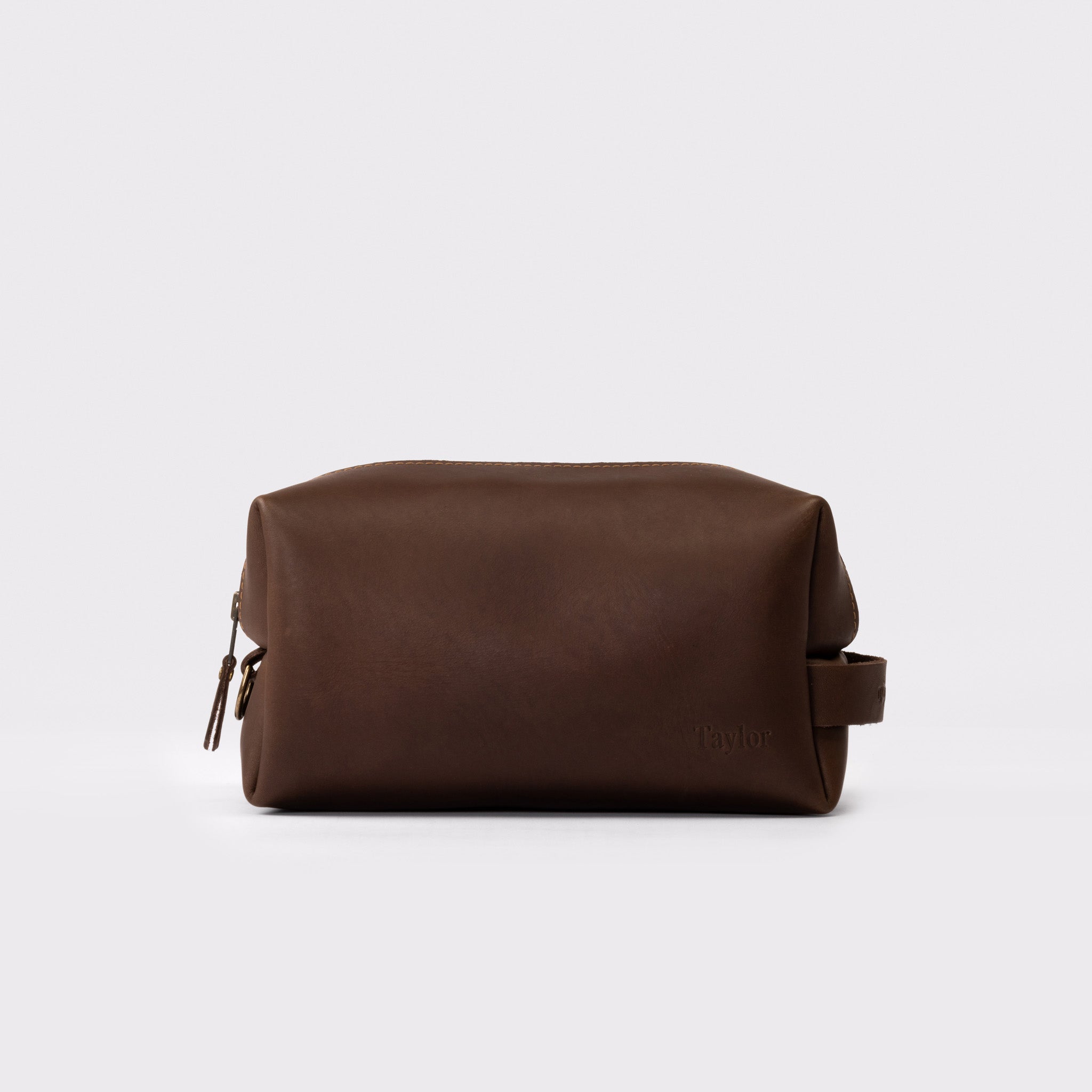 Ox & Pine Leather Goods Personalized Leather Dopp Kit