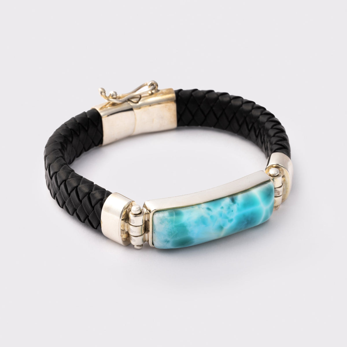 The Larimar Shop Omer Leather Men's Bracelet